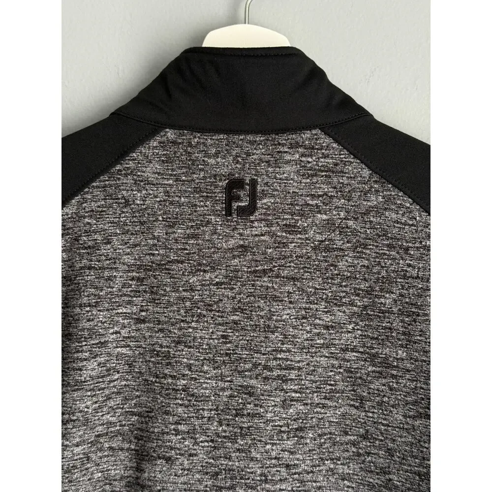 FootJoy Men's M Full Zip Golf Jacket Grey Black Athletic Performance Sporty